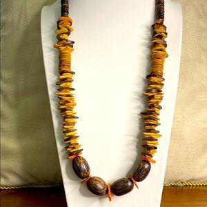 5 for $15 Natural wood Beaded Necklace